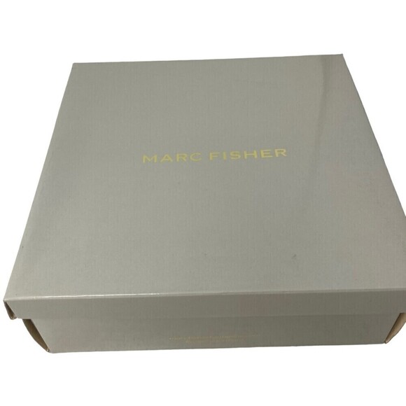 NEW Marc Fisher Magali Heel Size 5.5 M Leather Open Toe Shoe Ankle Strap Gold - Picture 10 of 12